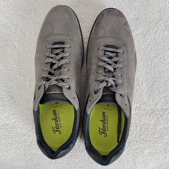 Florsheim Men's Gray Nubuck Frenzi T-Toe Preppy Modern Casual Oxford Sneaker 8M - Picture 3 of 14